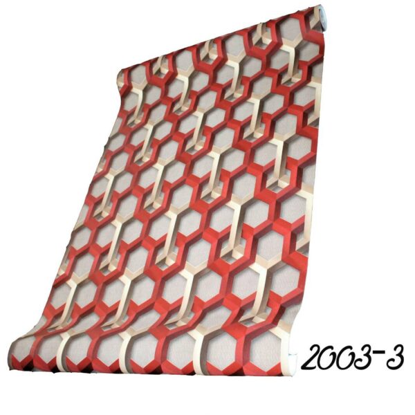 056 600x600 - RED & CREAM OCTAGON DESIGN PVC WALLPAPER-2003-3