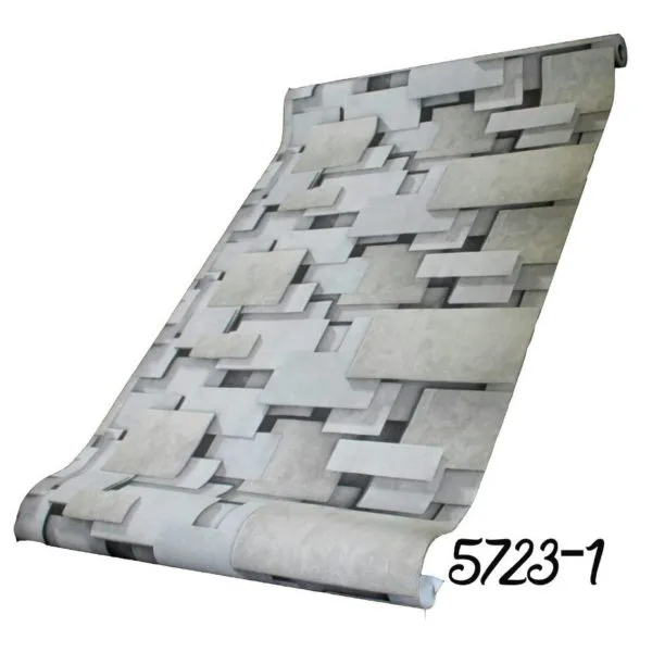 MULTI-COLOR 3D BRICK PATTERN PVC WALLPAPER-5724-3