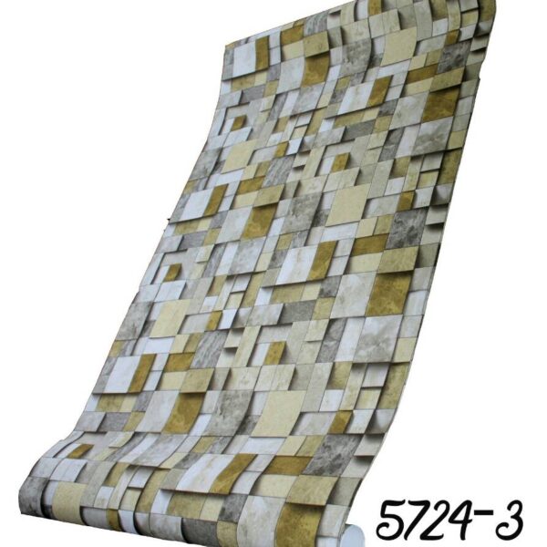 068 600x600 - MULTI-COLOR 3D BRICK PATTERN PVC WALLPAPER-5724-3