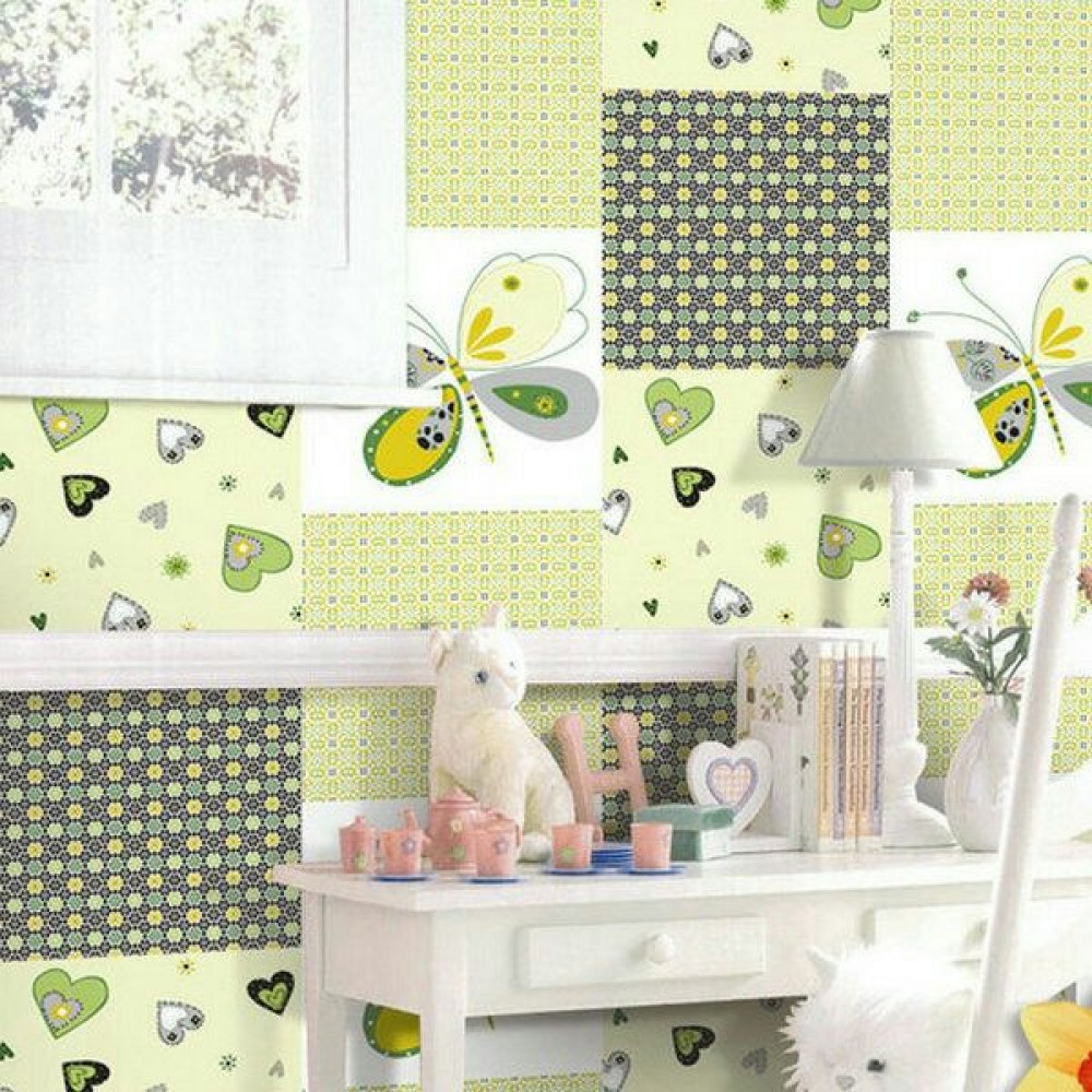 Lemon and White Butterfly Wallpaper – 71144 Lemon and White Butterfly Wallpaper – 71144