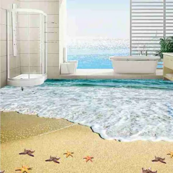 3D Beach View Epoxy Flooring
