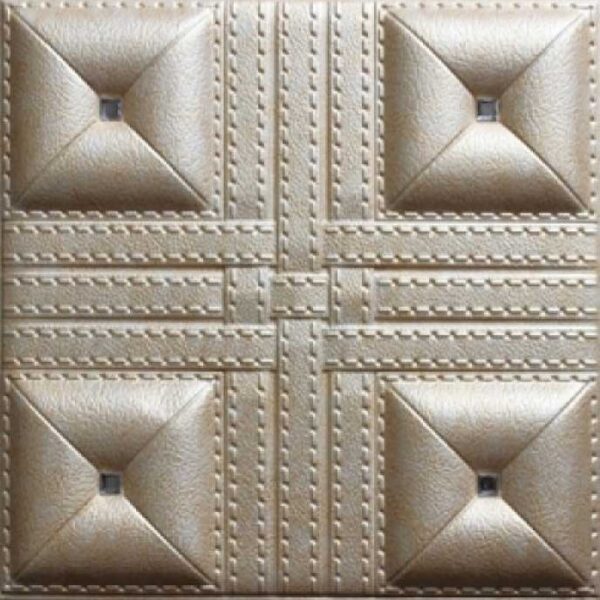 3D Beige Leather Wall Panel – XK-75