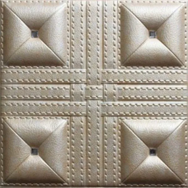 3D Beige Leather Wall Panel – XK-75
