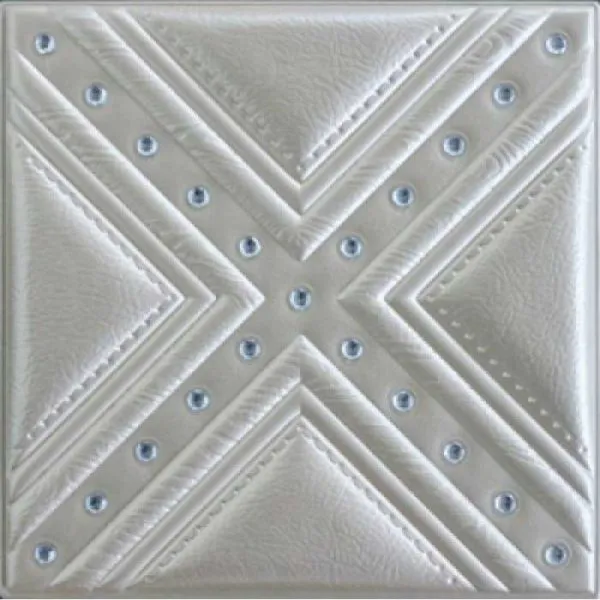 3D Beige Leather Wall Panel – xk-71