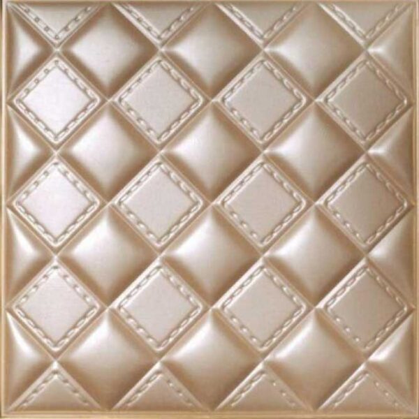3D Beige Leather Wall Panel – xk-8