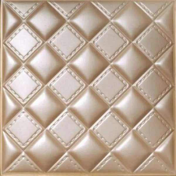 3D Beige Leather Wall Panel – xk-8