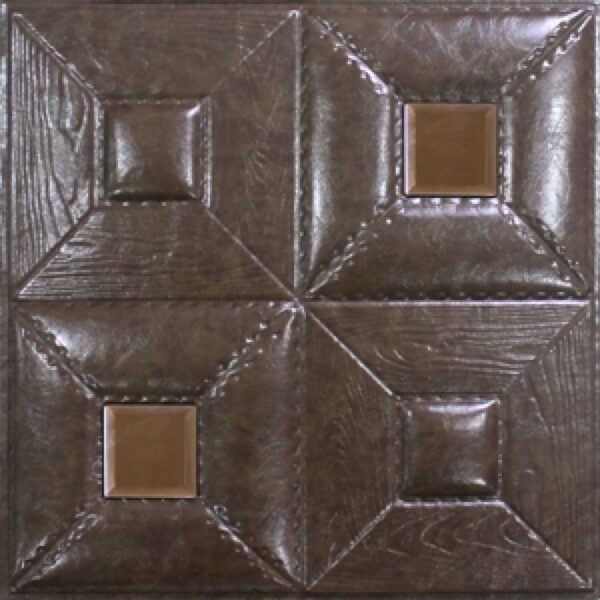 3D Brown Leather Wall Panel – xk-56