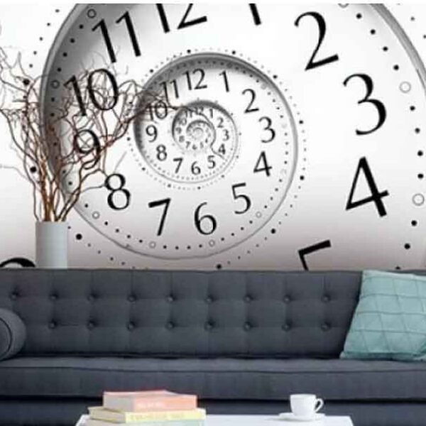 3D Clock Design Wall Mural