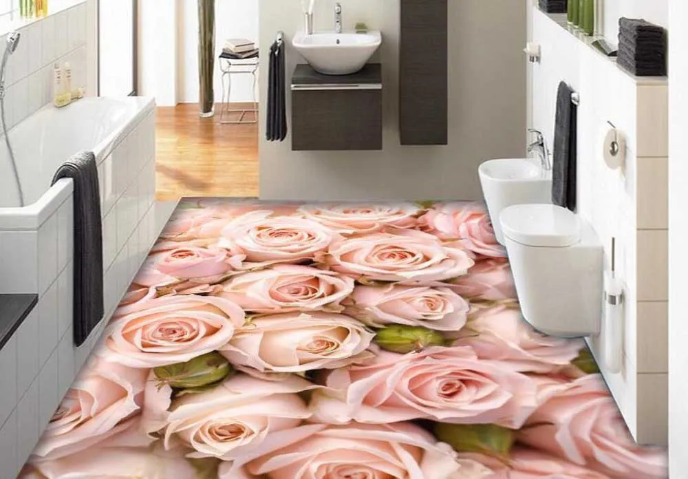 3d Pink Rose Buque Epoxy Flooring 3d Pink Rose Buque Epoxy Flooring