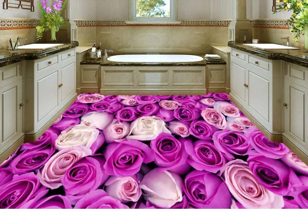 3d Purple Rose Buque Epoxy Flooring 3d Purple Rose Buque Epoxy Flooring