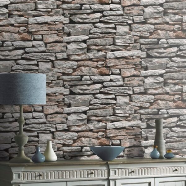 Arthouse VIP Moroccan Stone Wall Brick Effect Wallpaper 623000