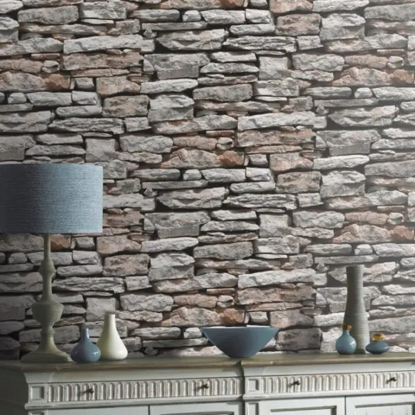 Arthouse VIP Moroccan Stone Wall Brick Effect Wallpaper 623000