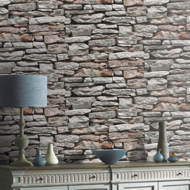 Arthouse VIP Moroccan Stone Wall Brick Effect Wallpaper 623000 Arthouse VIP Moroccan Stone Wall Brick Effect Wallpaper 623000