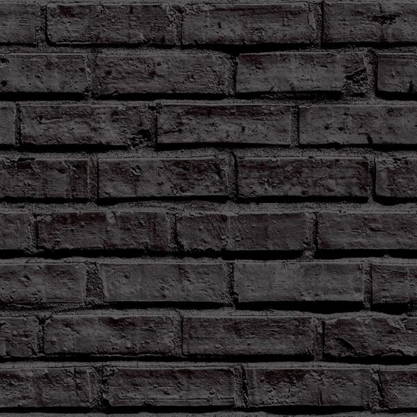 Arthouse VIP Black Brick Wall Pattern Wallpaper 623007