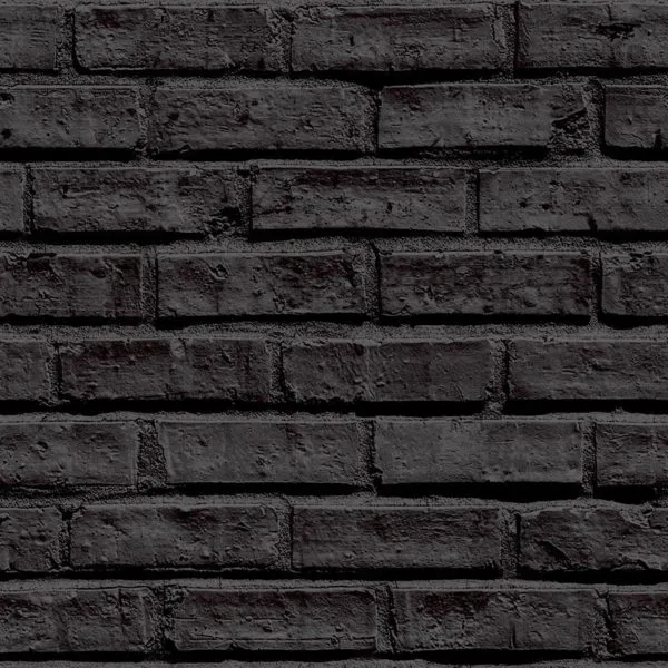 Arthouse VIP Black Brick Wall Pattern Wallpaper 623007