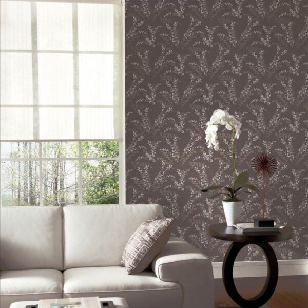 Muriva Precious Silk Leaf Silhouette Black Wallpaper 701306