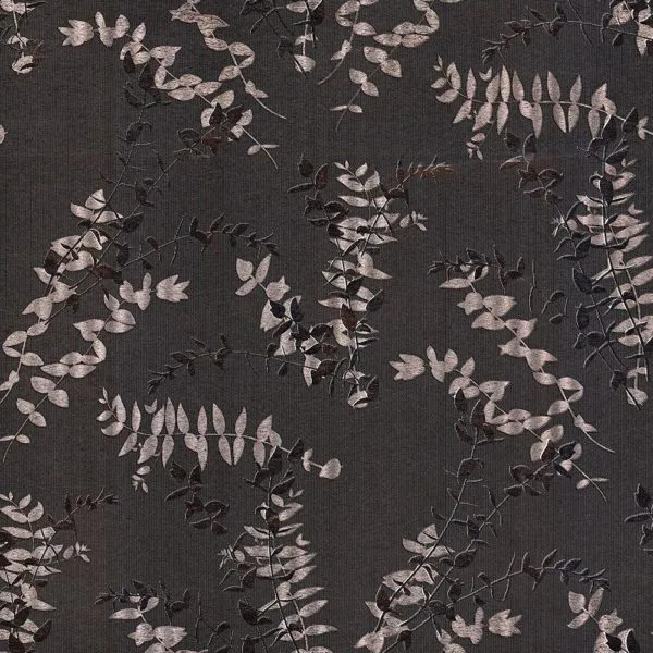 Muriva Precious Silk Leaf Silhouette Black Wallpaper 701306