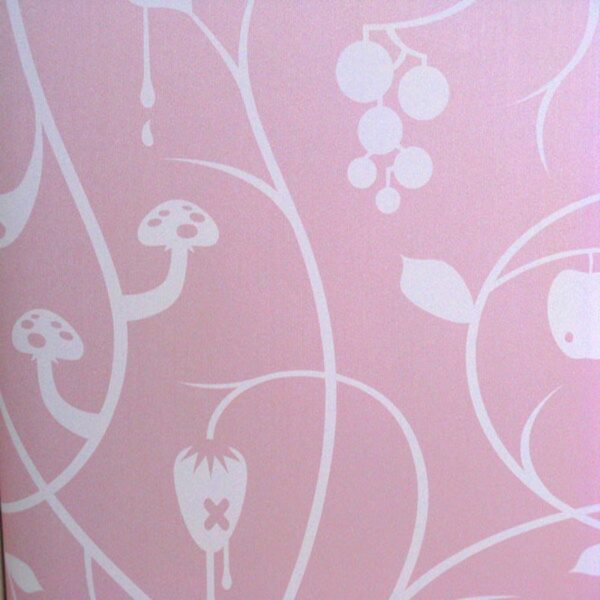 Flowered Pink and White Wallpaper-71126