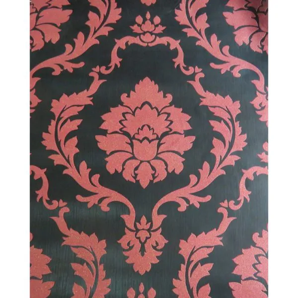 RED BLACK DAMASK WALLPAPER – BEL02012