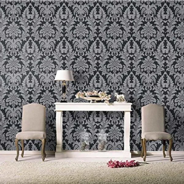 Black and Silver Ornament Wallpaper – 280241