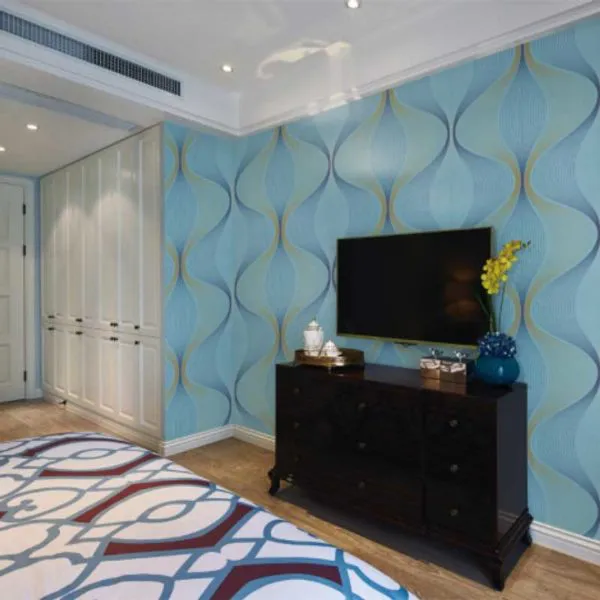 Blue DM-Diamond Geometric PVC Vinyl Wallpaper – DM01506