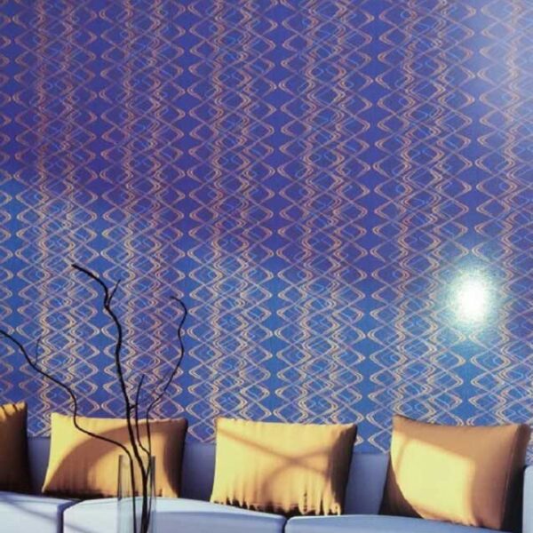 Blue Gold Patterned Wallpaper – Ys-190203