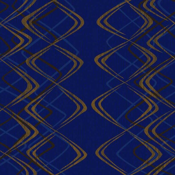 Blue Gold Patterned Wallpaper – Ys-190203
