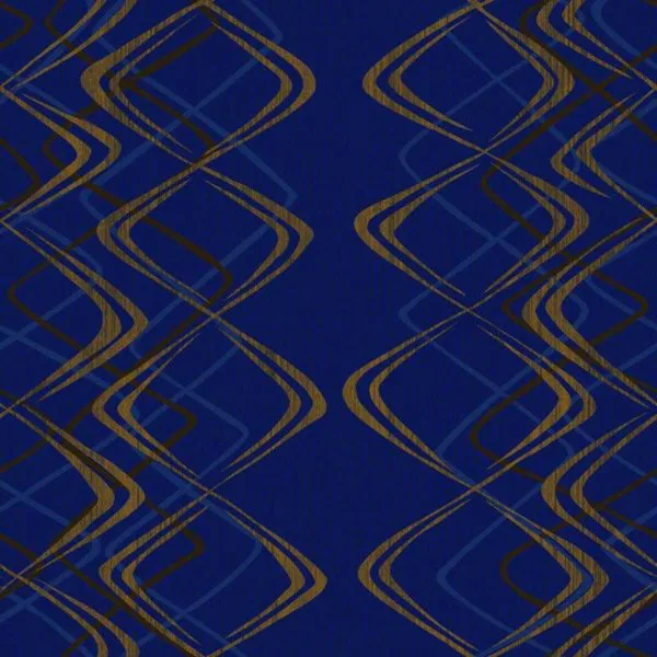 Blue Gold Patterned Wallpaper – Ys-190203