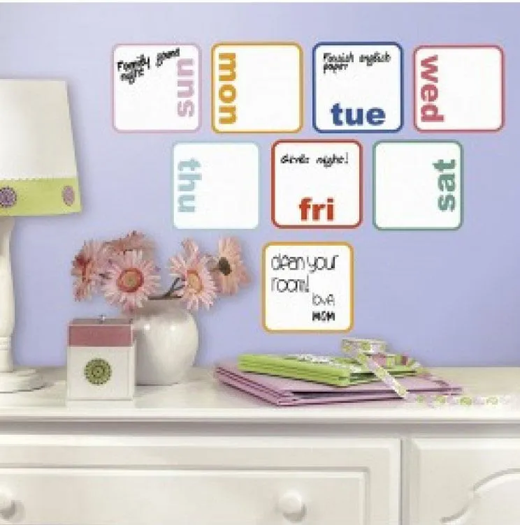 Days of the Week Planner Dry-erase Wall Stickers Days of the Week Planner Dry-erase Wall Stickers