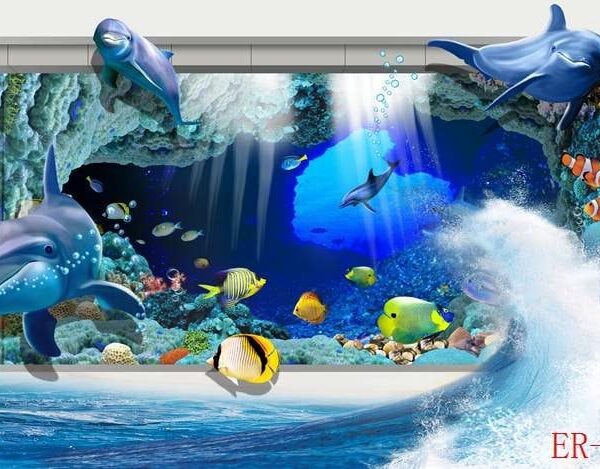 Aquatic Creatures Photo Mural-3D-060