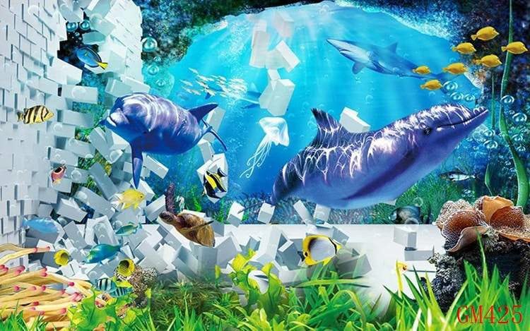 Aquatic Creatures Photo Mural -GM-425 Aquatic Creatures Photo Mural -GM-425
