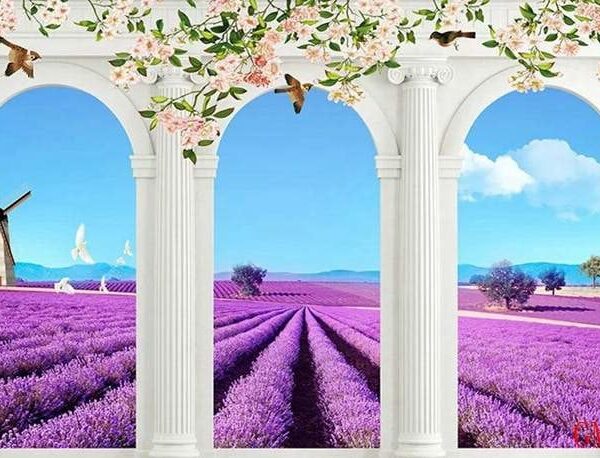 Purple Floral Wall Mural -GM-431