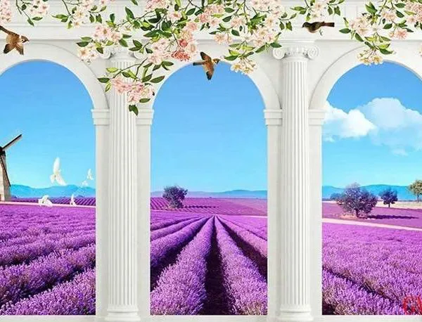 Purple Floral Wall Mural -GM-431