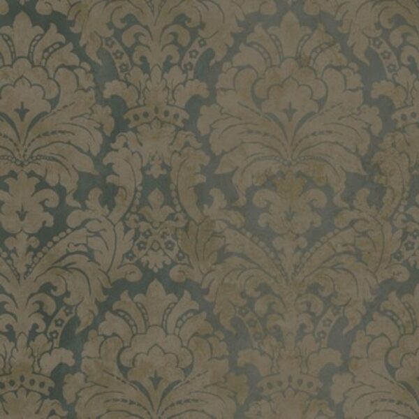 Dark Blue Copper Hav40847 Palace Damask Wallpaper