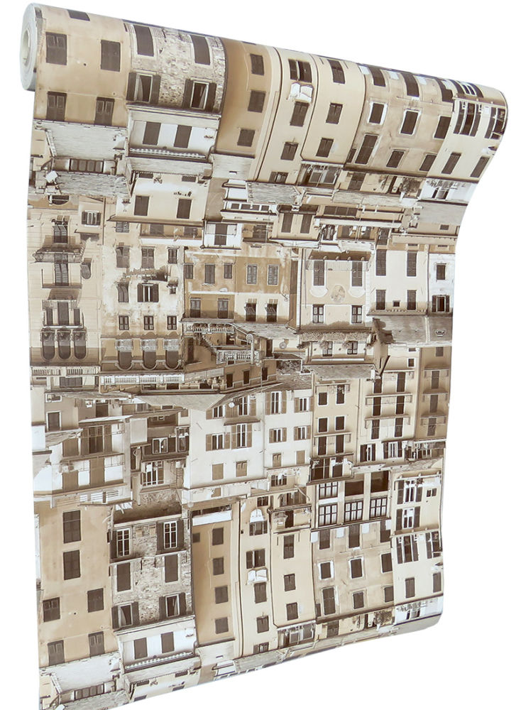 Muriva Village Print Mural Vinyl Wallpaper J70707 Muriva Village Print Mural Vinyl Wallpaper J70707
