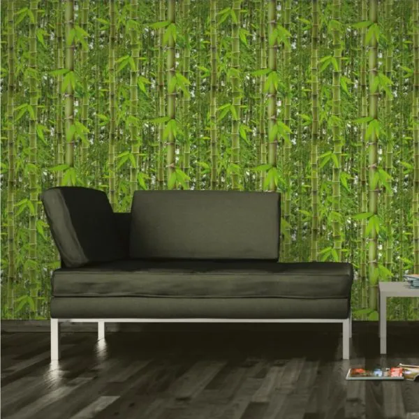 Luxury Muriva Rainforest Bamboo Trees Vinyl Wallpaper J41504