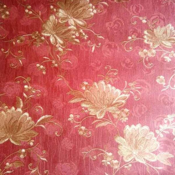 Kitai Red Floral-stripe Wallpaper – 888210