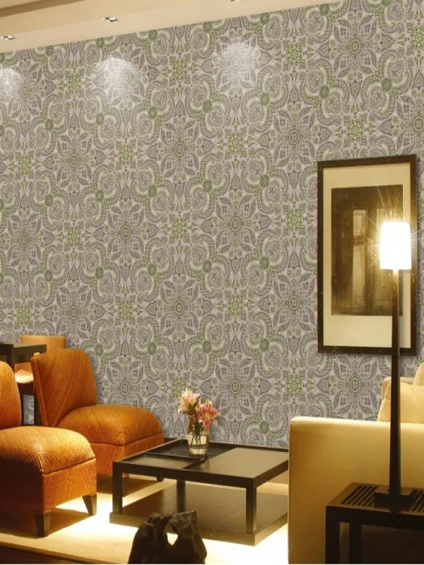 3D Mooka Purple Damask Wallpaper – KMK1054 3D Mooka Purple Damask Wallpaper – KMK1054