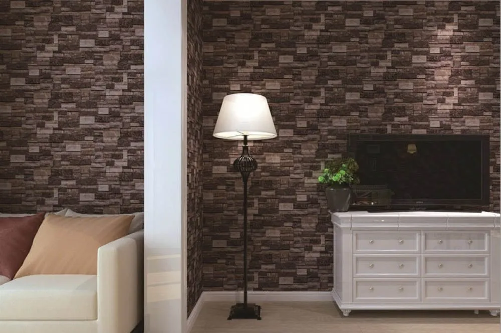 Modern Design 3D Brick Wall Vinyl Wallpaper – WJ202-1 Modern Design 3D Brick Wall Vinyl Wallpaper – WJ202-1