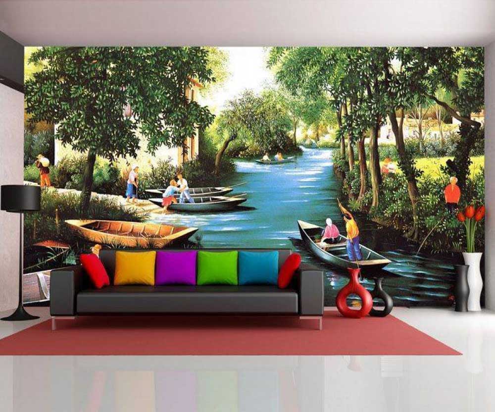 River Table Landscape Painted Photo Mural – TMS222 River Table Landscape Painted Photo Mural – TMS222