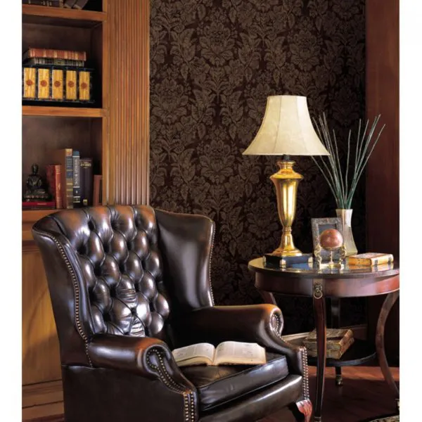 Brown Bohemian Damask Wallpaper-SIS40541