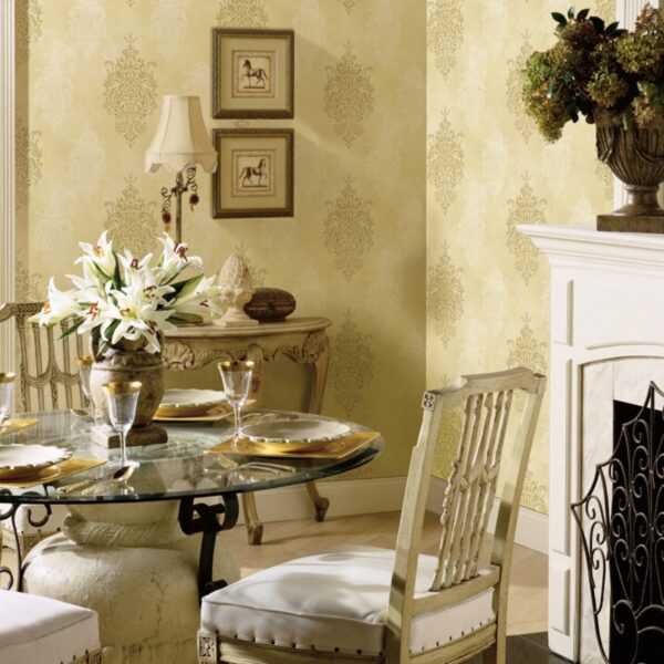 Gold Mulberry Medallion Wallpaper- SIS40554