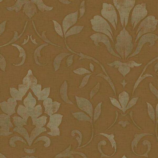 Brown Gold Sapphire Damask Wallpaper – SIS40621