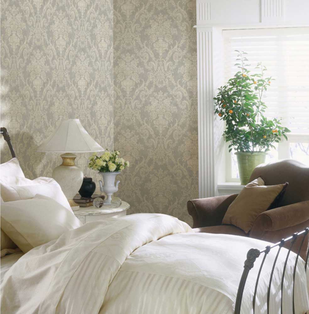 Silver Larkspur Damask Wallpaper – SIS40591 Silver Larkspur Damask Wallpaper – SIS40591