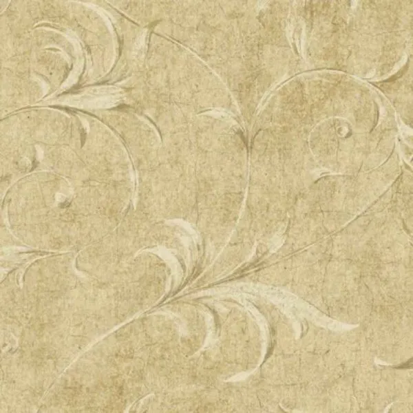 Tan HAV40793 Ogee Acanthus Scroll Wallpaper