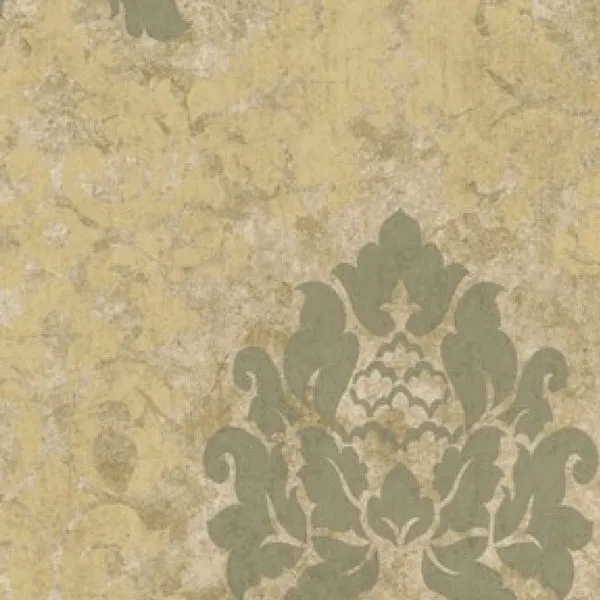 Tan Silver HAV40725 Haven Damask Wallpaper