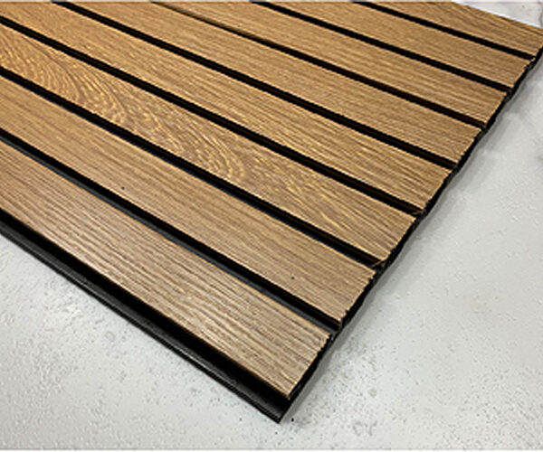 FP-231 Oak Fluted Panel Black Line